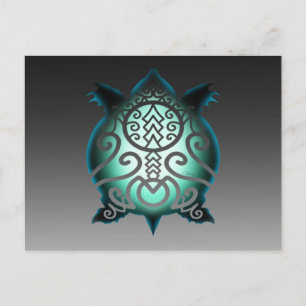 Leuchtende Silhouette Schnappschildkröte Postkarte