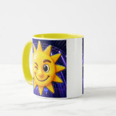 Leuchtende Sonne Tasse (Vorderseite Links)