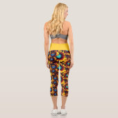 Leuchtende Sonnenblumen Capri Leggings (Rückseite)