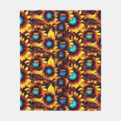 Leuchtende Sonnenblumen Fleecedecke (Vorderseite)