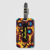 Leuchtende Sonnenblumen Gepäckanhänger (Vorderseite Vertikal)