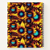 Leuchtende Sonnenblumen Notizblock (Rückseite)