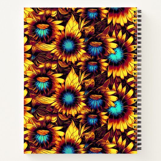 Leuchtende Sonnenblumen Notizblock (Rückseite)