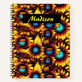 Leuchtende Sonnenblumen Notizblock (Vorderseite)