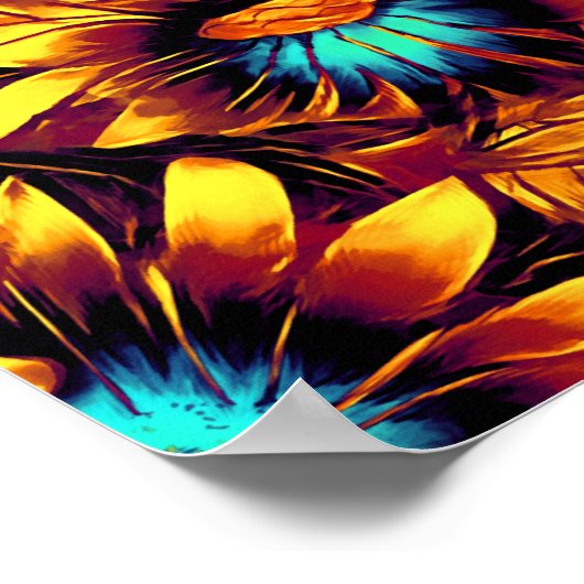 Leuchtende Sonnenblumen Poster (Ecke)