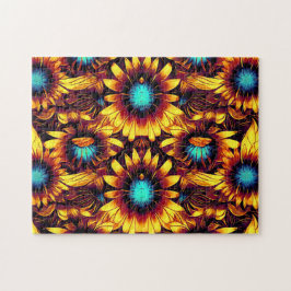 Leuchtende Sonnenblumen Puzzle