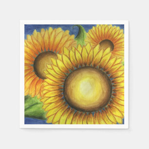 Leuchtende Sonnenblumen-Servietten  Serviette