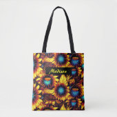 Leuchtende Sonnenblumen Tasche (Vorderseite)