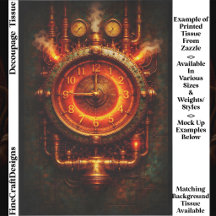 Leuchtende Steampunk-Industrieuhr FG8 Decoupage