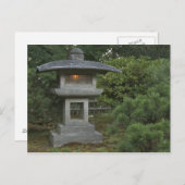 Leuchtende Steinlaterne im Japanischen Garten Postkarte (Vorne/Hinten)