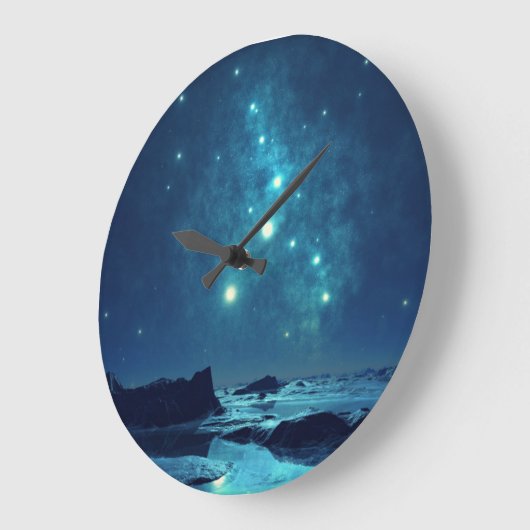 Leuchtende Sterne Große Wanduhr (Winkel)