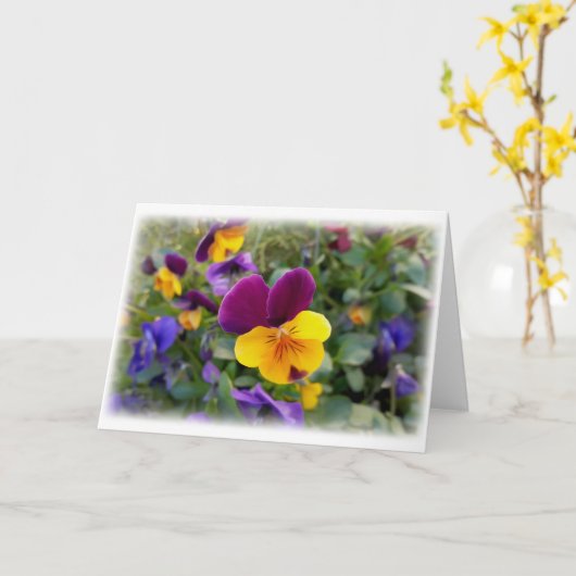 leuchtende Stiefmütterchen Karte (Gelbe Blume)