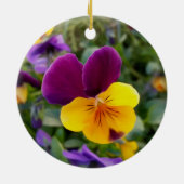 leuchtende Stiefmütterchen Keramik Ornament (Hinten)