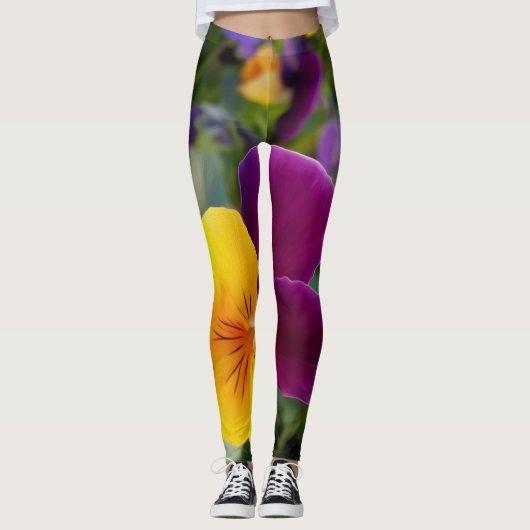 leuchtende Stiefmütterchen Leggings (Vorderseite)
