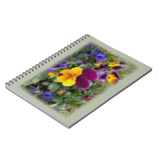 leuchtende Stiefmütterchen Notizblock (Linke Seite)