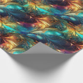 Leuchtende Threads: 3D-Lichtwovendesign Geschenkpapier (Ecke)