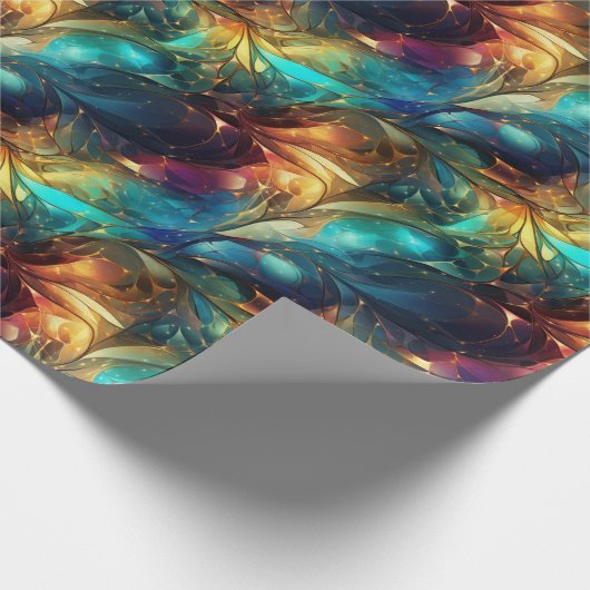 Leuchtende Threads: 3D-Lichtwovendesign Geschenkpapier (Ecke)