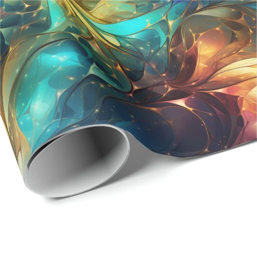 Leuchtende Threads: 3D-Lichtwovendesign Geschenkpapier (Rolleneckpunkt)