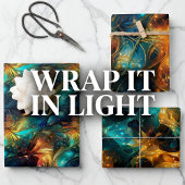 Leuchtende Threads: 3D-Lichtwovendesign Geschenkpapier Set