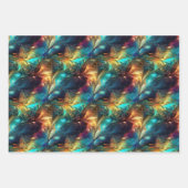 Leuchtende Threads: 3D-Lichtwovendesign Geschenkpapier Set (Vorderseite)