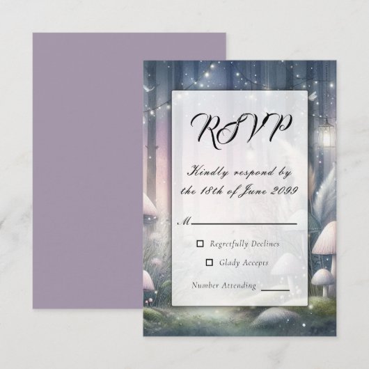 Leuchtende Träume verzauberter Wald RSVP Karte (Vorne/Hinten)