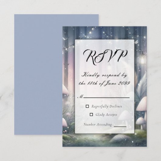 Leuchtende Träume verzauberter Wald RSVP Karte (Vorne/Hinten)