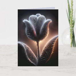 Leuchtende Tulip mit Raindrops zum Geburtstag Karte