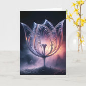 Leuchtende Tulip mit Raindrops zum Geburtstag Karte (Gelbe Blume)