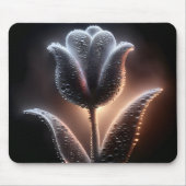 Leuchtende Tulip mit Regentropfen Mousepad (Vorne)