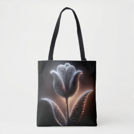 Leuchtende Tulip mit Regentropfen Tasche