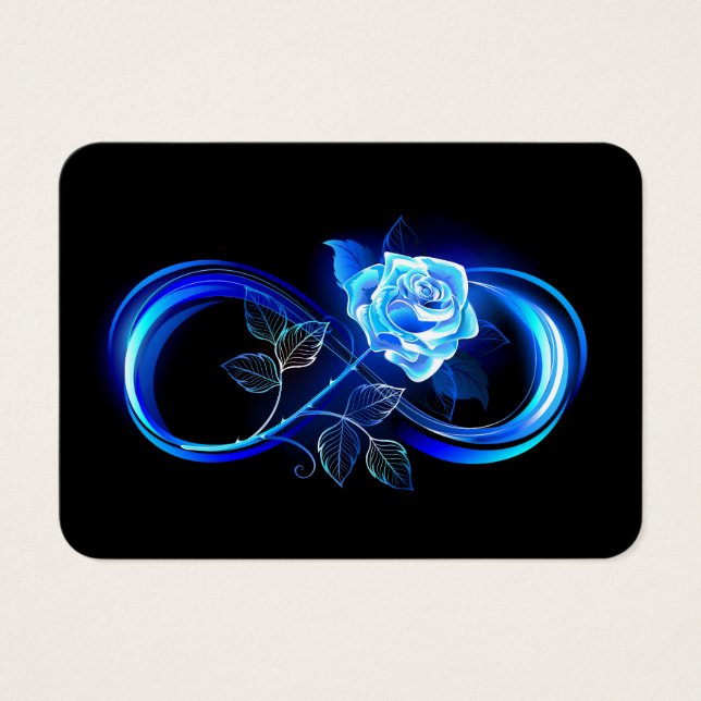 Leuchtende Unendlichkeit mit blauer Rose (Vorderseite)