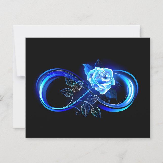 Leuchtende Unendlichkeit mit blauer Rose (Vorderseite)