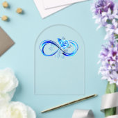 Leuchtende Unendlichkeit mit blauer Rose Acryleinladungen (Insitu (Hochzeit))