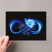 Leuchtende Unendlichkeit mit blauer Rose Acryleinladungen (Insitu (Handheld))