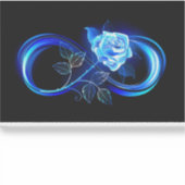 Leuchtende Unendlichkeit mit blauer Rose Aufkleber (Vorderseite)