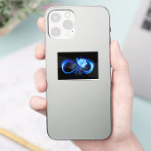Leuchtende Unendlichkeit mit blauer Rose Aufkleber (Telefon)