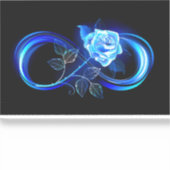 Leuchtende Unendlichkeit mit blauer Rose Aufkleber (Vorderseite)