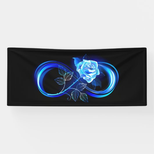 Leuchtende Unendlichkeit mit blauer Rose Banner (Horizontal)