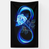 Leuchtende Unendlichkeit mit blauer Rose Banner (Vertikal)