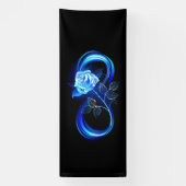 Leuchtende Unendlichkeit mit blauer Rose Banner (Vertikal)