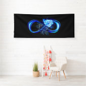 Leuchtende Unendlichkeit mit blauer Rose Banner (Insitu)