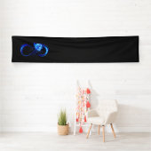 Leuchtende Unendlichkeit mit blauer Rose Banner (Insitu)