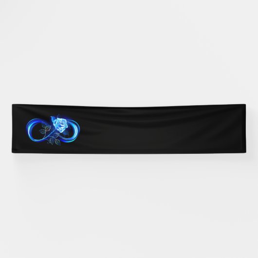 Leuchtende Unendlichkeit mit blauer Rose Banner (Horizontal)