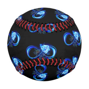 Leuchtende Unendlichkeit mit blauer Rose Baseball