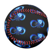 Leuchtende Unendlichkeit mit blauer Rose Baseball (Vorderseite Links)