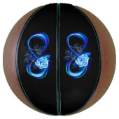 Leuchtende Unendlichkeit mit blauer Rose Basketball (Vertikal)
