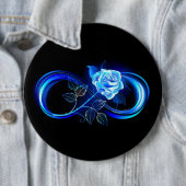 Leuchtende Unendlichkeit mit blauer Rose Button (Beispiel)