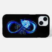 Leuchtende Unendlichkeit mit blauer Rose Case-Mate iPhone Hülle (Rückseite (Horizontal))