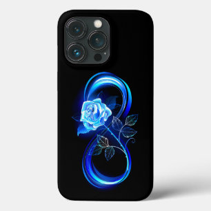 Leuchtende Unendlichkeit mit blauer Rose Case-Mate iPhone Hülle