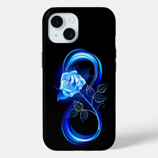 Leuchtende Unendlichkeit mit blauer Rose Case-Mate iPhone Hülle (Rückseite)